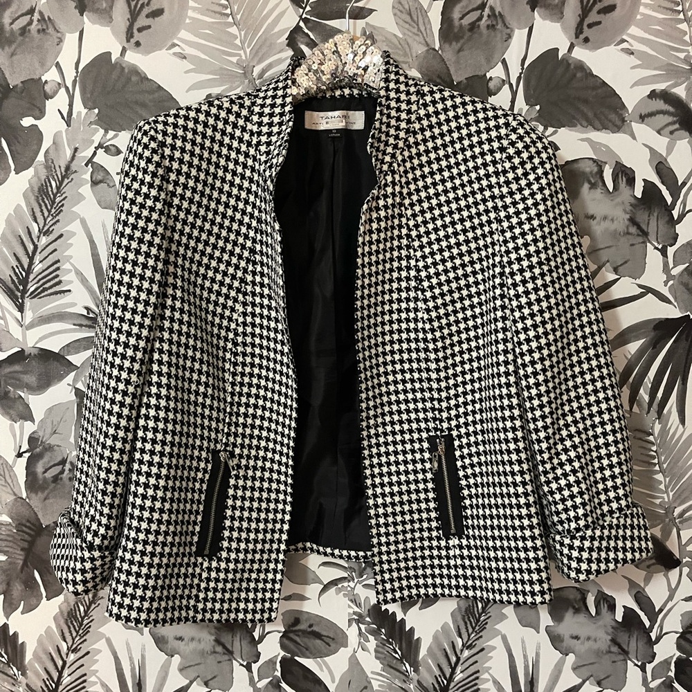 Tahari | Houndstooth Blazer | 10